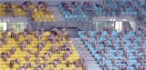 Cientos de personas posando desnudos ante el fotógrafo Spencer Tunick en el estadio Ernst Happel que acogerá la final de la Eurocopa 2008
