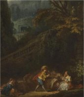 Jean-Honoré Fragonard, detalle de “Le jeu de la palette” (1761)