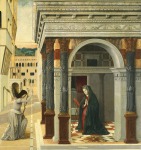 [2] Gentile Bellini (Venecia (?), 1429-Venecia 1507), La Anunciación, c. 1475 (The Annunciation). Técnica mixta sobre tabla. 133 x 124 cm. Madrid, Museo Thyssen-Bornemisza.