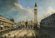 Giovanni Antonio Canal, llamado “Il Canaletto” (Venecia, 1697-1768). La plaza de San Marcos en Venecia, c. 1723-1724 (Piazza San Marco in Venice). Óleo sobre lienzo. 141,5 x 204,5 cm. Madrid, Museo Thyssen-Bornemisza.