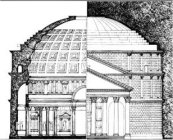 Dibujo del alzado del Panteón, Roma