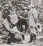 Paul Cézanne y  Camille Pissarro acompañados en Pontoise, 1877