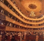 KLIMT, Gustav, El interior del viejo Burgtheater, 1888,  guache sobre papel, Historisches Museum der Stadt Wien, Viena [Detalle]