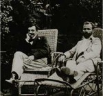 Kolo Moser y Gustav Klimt en Fritz Waerndorfer's garden