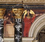 KLIMT, Gustav, Antigüedad griega, 1890, óleo sobre estuco, 230 x 230 aprox (enjuta) y 230 x 80 cm., aprox. (intercolumnio) Kunsthistorisches Museum, Viena [Detalle]