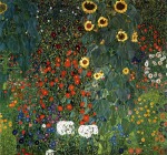 KLIMT, Jardín con girasoles, 1905/06, óleo sobre lienzo, 110 x 110 cm., Österreiches Galerie Belbedere, Schloss Belbedere Viena[Detalle]