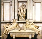 1525 Sepulcro de Lorenzo de Médicis, duque de Urbino, mármol, San Lorenzo, Florencia [Detalle]