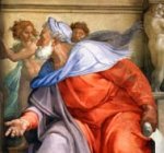 1510 Profeta Ezequiel, fresco, Cappella Sistina, San Pietro, Vaticano [Detalle]