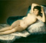 La Maja desnuda,. 1800, óleo sobre lienzo 95 x 190 cm., Museo del Prado, Madrid [Detalle]