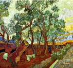 1889 'El parque del asilo', Saint R&eacute;my-de-Provence, &oacute;leo sobre lienzo, 73 x 92 cm., Museo Folkwang, Essen-Ruhr, Alemania [Detalle]