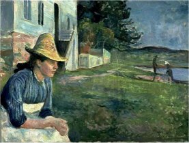 Munch, Atardecer. Laura, la hermana del artista, 1888