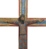 Majestad Batlló (detalle), talla en madera policromada, mediados S. XII, Col. MNAC