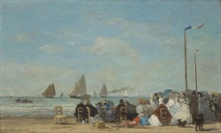 Eugène Boudin, Escena en la playa de Trouville, 1863