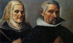 PACHECO, Francisco, Pareja de donantes ancianos del Museo de Bellas Artes de Sevilla, España 
