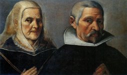 PACHECO, Francisco, Pareja de donantes ancianos del Museo de Bellas Artes de Sevilla, Espa&ntilde;a 