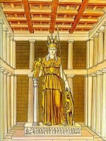 Recreación de la mítica estátua de Atenea realizada por Fidias