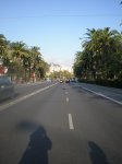 Calzada que divide el Paseo del Parque de Málaga