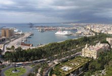 Vistas del Puerto de Málaga desde Gibralfaro