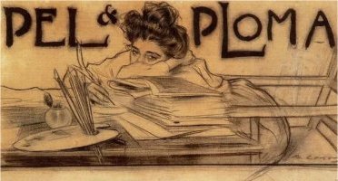 Cabecera para la revista P&egrave;l & Ploma, de Ram&oacute;n Casas.