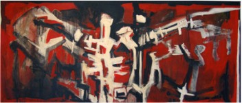 Jos&eacute; Lazcarro"Confrontaci&oacute;n" Acr&iacute;lico sobre tela, 2011