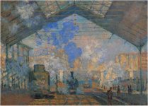 Claude Monet "La estaci&oacute;n Saint Lazare" 1877