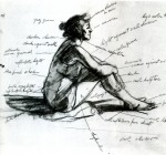 1952 Estudio para ?Sol matinal', tiza y lápiz sobre papel, 30'5 x 48'1 cm., Whitney Museum de Nueva York [Detalle]