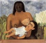 Mi nana y yo, 1937, &oacute;leo sobre metal