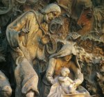 1883-1926 Sagrada Familia, Barcelona. Vista del nacimiento, escena del Portal del Amor en la Fachada este