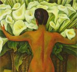 Desnudo con alcatraces, 1944, &oacute;leo sobre aglomerado, 157x124 cm. [Detalle]