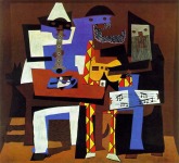 Pablo Picasso, M&uacute;sicos con m&aacute;scaras Par&iacute;s, 1921 &Oacute;leo sobre lienzo, 200 x222 cm.