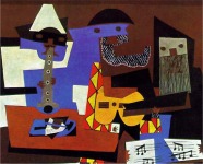 Pablo Picasso, M&uacute;sicos con m&aacute;scaras Par&iacute;s, 1921 &Oacute;leo sobre lienzo, 200 x222 cm. [Detalle]