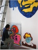 Colectivo Flujo Visual en la exposición "Sobre el muro" en Entre Estudio&Galería