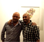Jose Luis Puche con el comisario de su última exposición, el también artista Medina Galeote