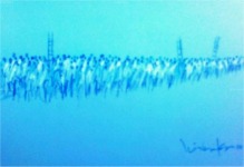 Ignacio H&aacute;brika, Multitud y escalera en azul