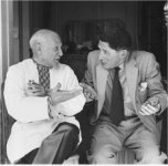 Roland Penrose y Picasso en 1956