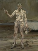 Lucian Freud,  Pintor trabajando, reflejo, óleo sobre lienzo, 1993