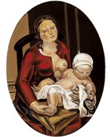Maternidad Oval, 1922, óleo sobre lienzo, 101 x 75 cm., Musée d'Art Moderne, París.