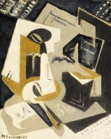 Composición cubista, hacia 1918, óleo sobre lienzo,49 x 43,3 cm.