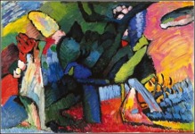 Wassily Kandinsky: Improvisaci&oacute;n n. 4, 1909, &Oacute;leo sobre lienzo. 108 x 158,5 cm., Museo Estatal de Arte, Nizhni N&oacute;vgorod