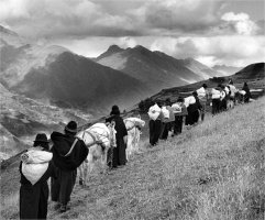 With the men away in the cities, the women carry their goods to the market of Chimbote. Region of Chimborazo, Ecuador, 1998. ‘Migrations: Humanity in Transition’, Aperture, New York, 2000, p.276-277
