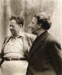 André Breton con el muralista mexicano Diego Rivera
