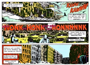 Im&aacute;genes de una New York sucia retratada con trazos gruesos en diferentes momenos de la saga Born Again.