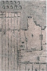 El mapa trazado en 1540 muestra las dinmensiones de las propiedades de tierra en Acolhua , cerca de Texcoco
