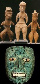 Algunas de las piezas exhibidas de la muestra ‘El espíritu de la América prehispana: 3.000 años de cultura’, en 1997 en Santiago.