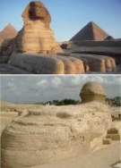 La Esfinge de Giza, la monumental estatua que se encuentra en la ribera occidental del río Nilo