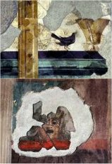 Algunos de los frescos que adornan las salas de la Casa de Augusto en el Palatino