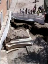Tumba hallada durante unas excavaciones en la ciudad de Pompeya