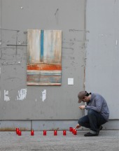 Fotograf&iacute;as tomadas durante la acci&oacute;n art&iacute;stica realizada en M&aacute;laga por Marc Montijano