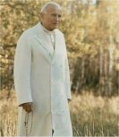 Fotografía de Juan Pablo II en uno de sus viajes