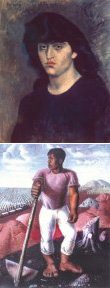 PICASSO, Pablo, Retrato de Suzanne Bloch, 1904, óleo sobre lienzo, 65x54 cm. PORTINARI, Candido, Labrador de café, 1934, óleo sobre tela, 100 x 81 cm